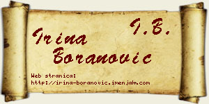 Irina Boranović vizit kartica